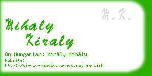 mihaly kiraly business card